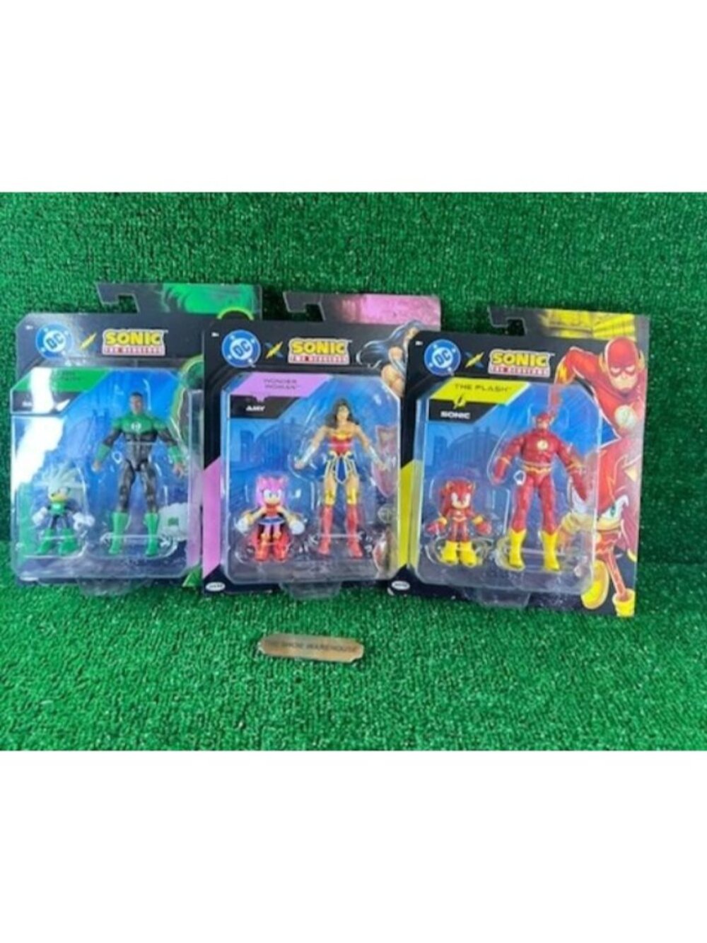 DC x Sonic The Hedgehog Wave 2 Lantern Wonderwoman Flash Jakks Figure SET 3